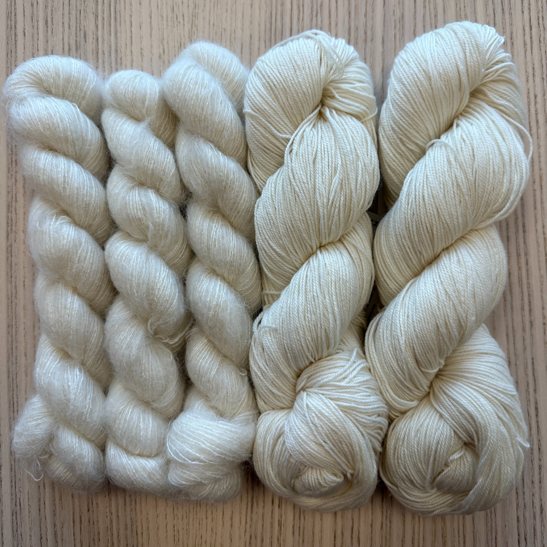 Natural undyed yarn mixed set -Trollfjord Sock - Undyed Yarn