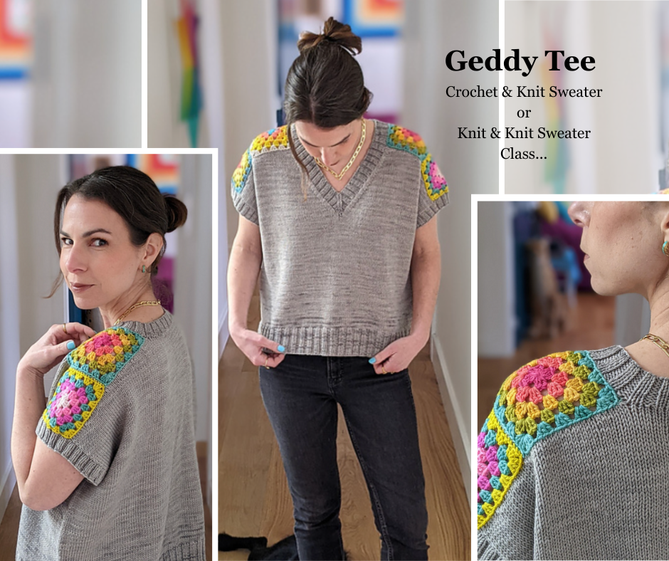 Geddy Tee Sweater Class- Sundays 12:00-2:00 PM   September 14, 21, 28 & October 12th