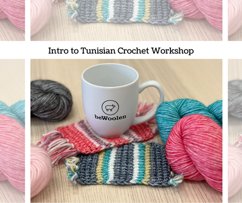Learn to Tunisian Crochet Workshop Mug Rug - Monday, May 20th   3:00- 5:00 pm