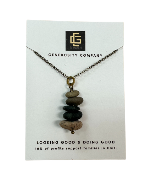 Lake Stone Cairn Charm Necklaces - beWoolen
