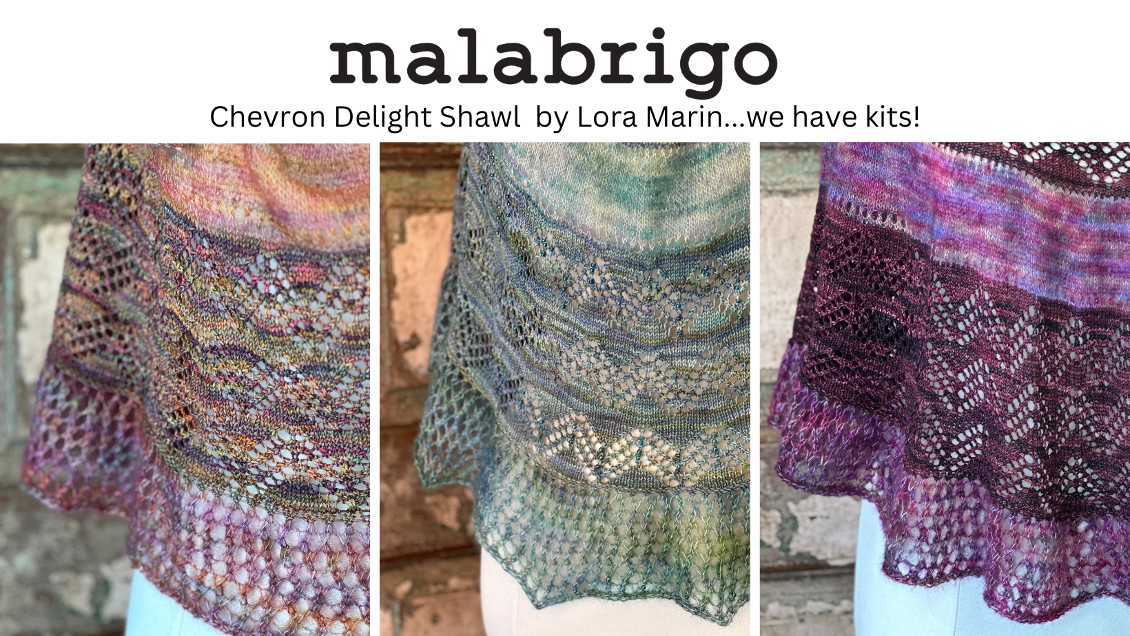 Chevron Delight Shawl Kits -Malabrigo KAL