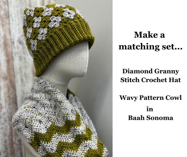 Learn To Crochet 2.0 -Wavy Pattern Cowl Class     Wednesdays  6-8 PM       March 5, 12, 19 & 26th