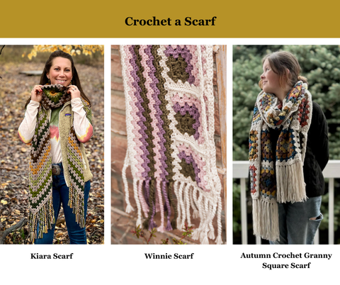 Crochet a Scarf: Choose, Create, Express!   Mondays  November 10, 17, December 1 & December 8th    6-8 pm
