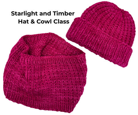 Starlight and Timber Hat or Cowl.   Wednesdays, October 22 & 29th.  6:00-8:00 PM