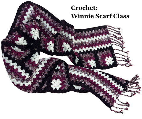 Crochet: Winnie Scarf   Mondays  November 10, 17, December 1 & December 8th    6-8 pm