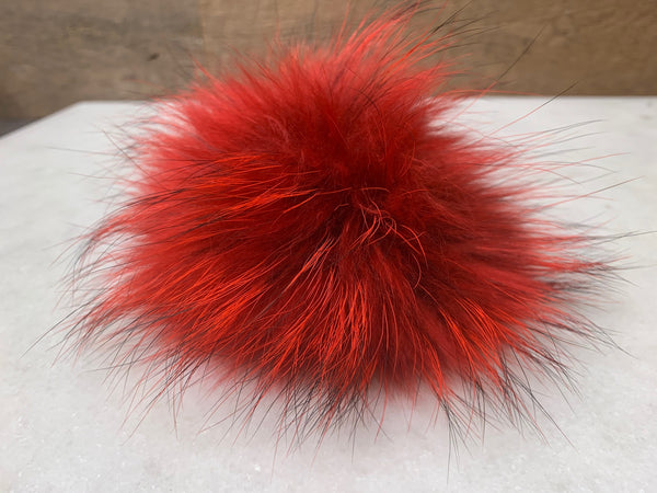 Red Fox Faux Fur Pom pom for Beanies — Faux Fur pom poms